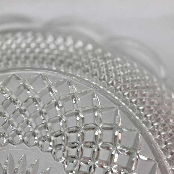 Vintage Anchor Hocking Wexford Cupped Edge Torte Plate Quilted Diamond Design - Picture 3 of 12